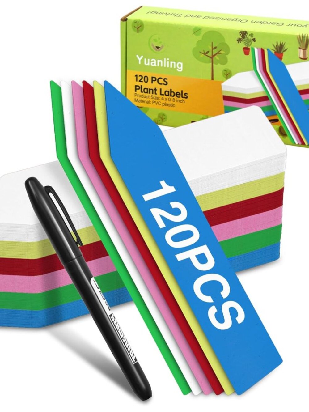 Plant Labels 120 Pcs for Seeding Plastic Waterproof Plant Name Tags Garden Label